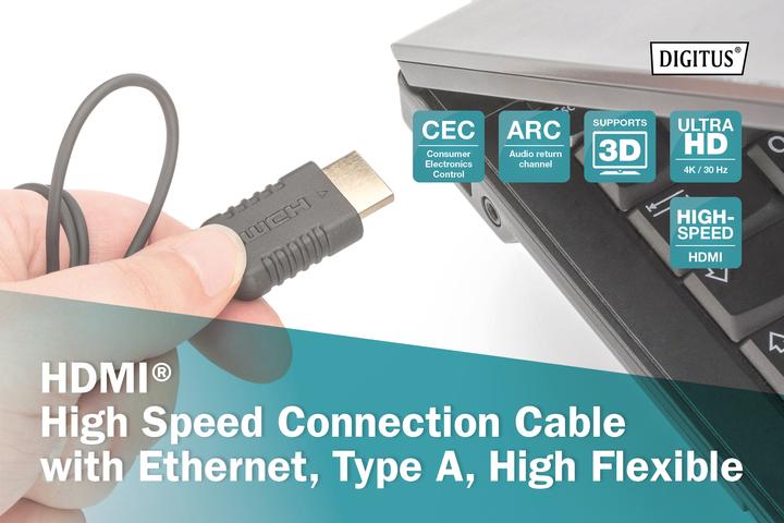 Produktbild Digitus HDMI (Typ A) — HDMI (Typ A) (2 m)