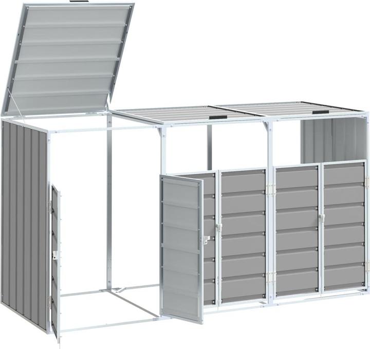 Image du produit vidaXL Abri pour poubelles 3 tonnes Gris 216x81x115 cm Acier