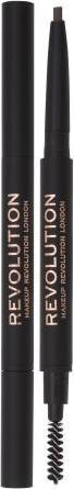 Actual product image Makeup Revolution Duo Brow Definer Pencil with Brush Medium Brown (Medium Brown)