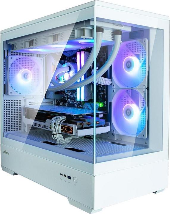Actual product image Zalman GHE P30 V2 micro-ATX case Tempered Glass Panoramic View - White (mATX, Mini-ITX)