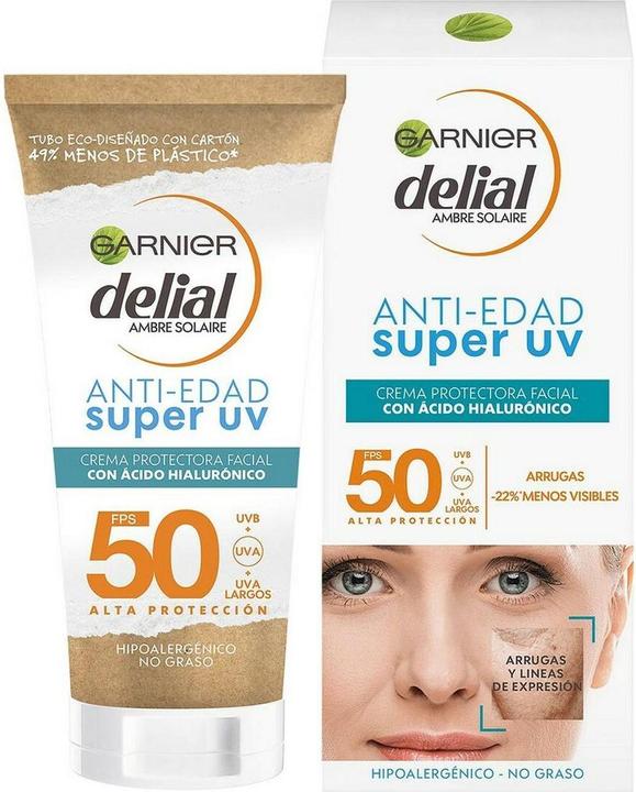 Garnier Delial Anti Aging Super Uv Schutzcreme für das Gesicht Spf50 50ml (Sonnencreme Gesicht, SPF 50, 50 ml)