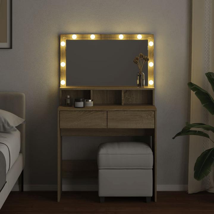 Image du produit VidaXL Coiffeuse avec éclairage LED (80 x 41 x 134,5 cm)