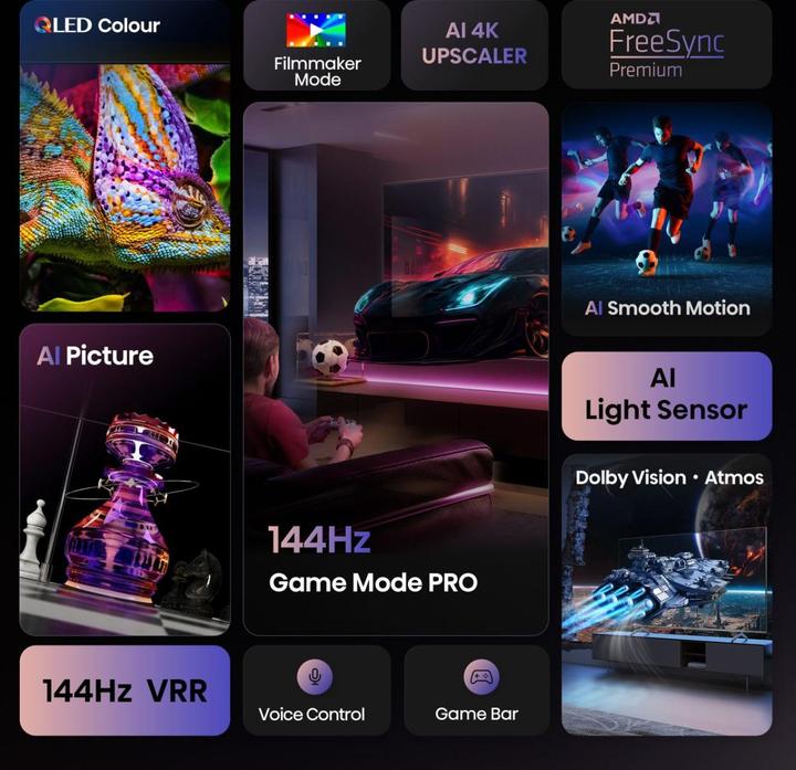 Actual product image Hisense TV 65E77Q PRO (65", QLED, 4K, 2025)
