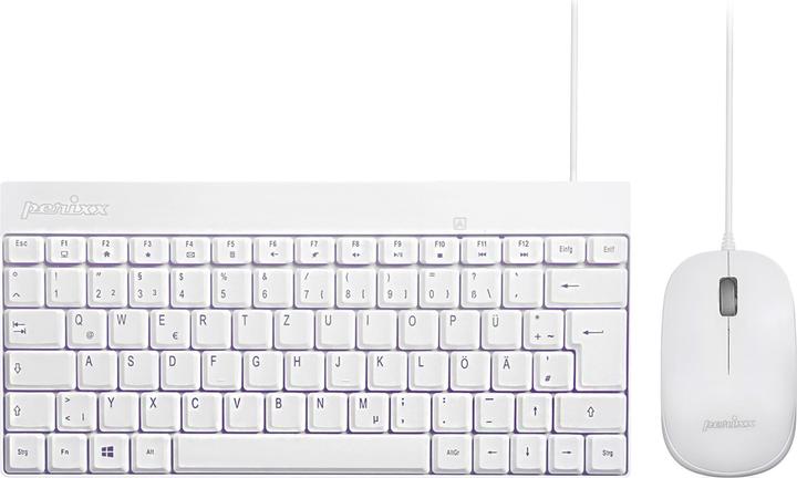 Image du produit Perixx PERIDUO-212 DE, Ensemble clavier et souris USB miniature, blanc (DE, Filaire)