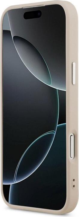 Produktbild Guess Case Magsafe PU Leather Case With Triangle Logo Silver Metal Camera Frame For iPhone 17 Pro Pi (Apple iPhone 17 Pro)