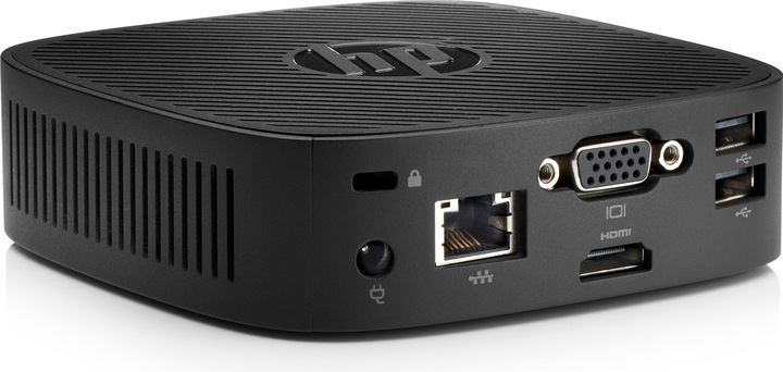 Actual product image HP t240 - Thin Client - USFF - 1 x Atom x5 Z8350 / 1.44 GHz (Intel Atom x5-Z8350, 2 GB, 8 GB)