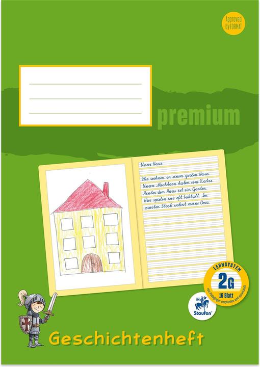 Actual product image Staufen Storybook Premium ruled 2G lined DIN A4 without margin, 16 sheets (A4, Special ruling, Soft cover)