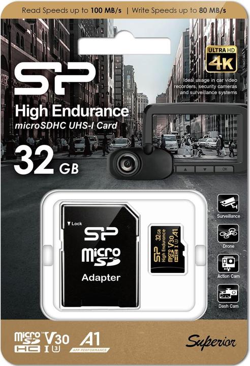 Produktbild Silicon Power 32Go MicroSD Card Golden (32 GB, microSDHC, U3, UHS-I)