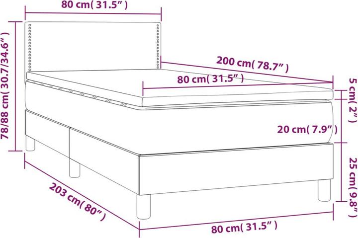 Image du produit vidaXL Boxspringbett (80 x 200 cm)