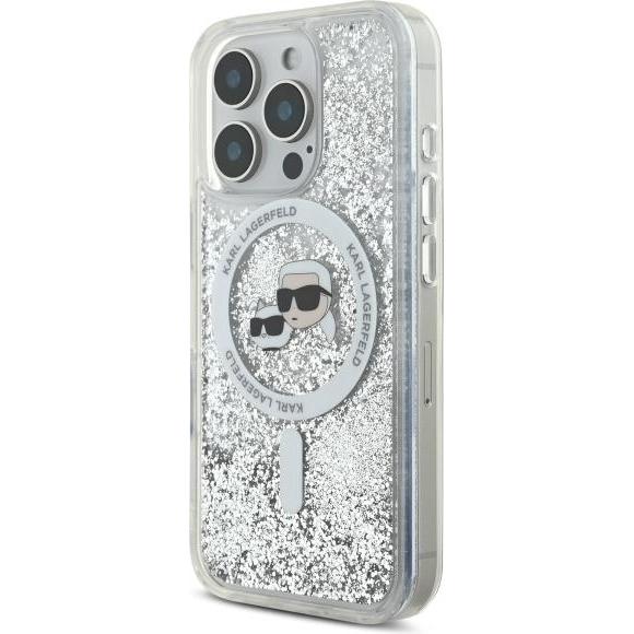 Thumbnail - Karl Lagerfeld KLHMP16LLGKCSGH iPhone 16 Pro 6.3" hardcase transparent Liquid Glitter Karl&Choupette (Apple iPhone 16 Pr...
