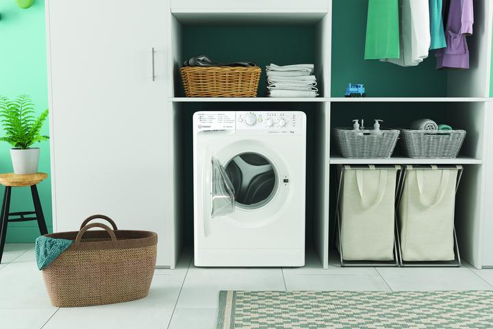 Actual product image Indesit Frontlader-Waschmaschine, 9 kg, 1200 Umdrehungen, Klasse (9 kg, Left)