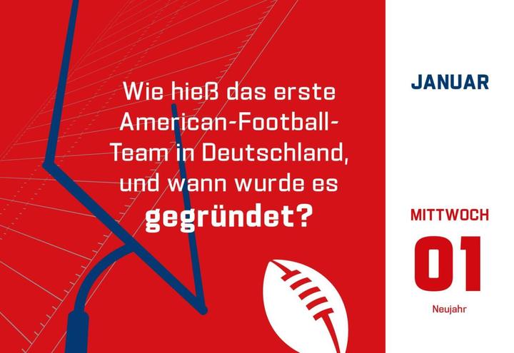 Produktbild NFL Quiz Kalender - 2025 (11 x 16 cm, Deutsch)