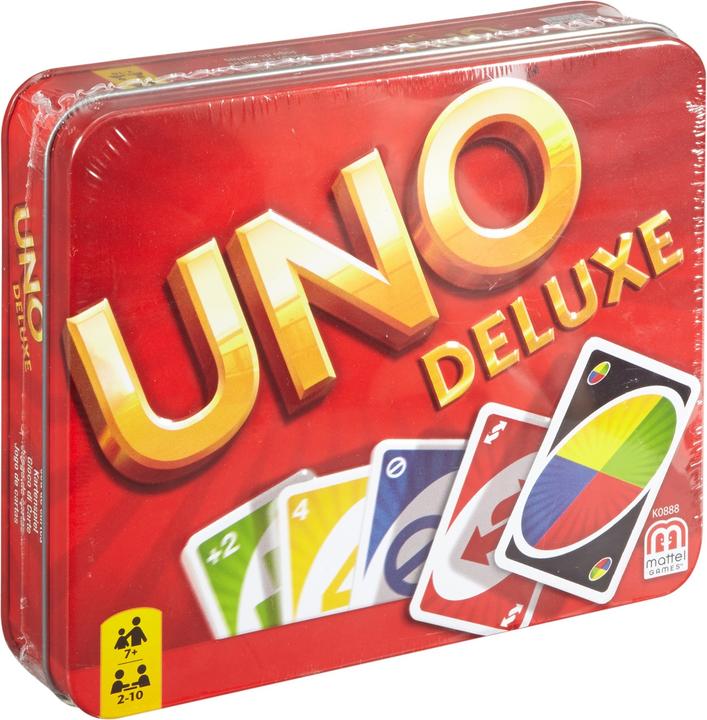 Actual product image Mattel Games Uno Deluxe Card Game (French, German, Italian, 2 - 10 Players)