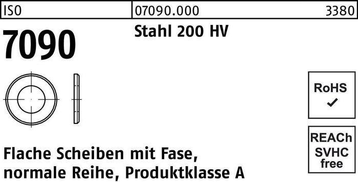 Immagine prodotto Rondella ISO 7090 con smusso 18 Acciaio 200 HV