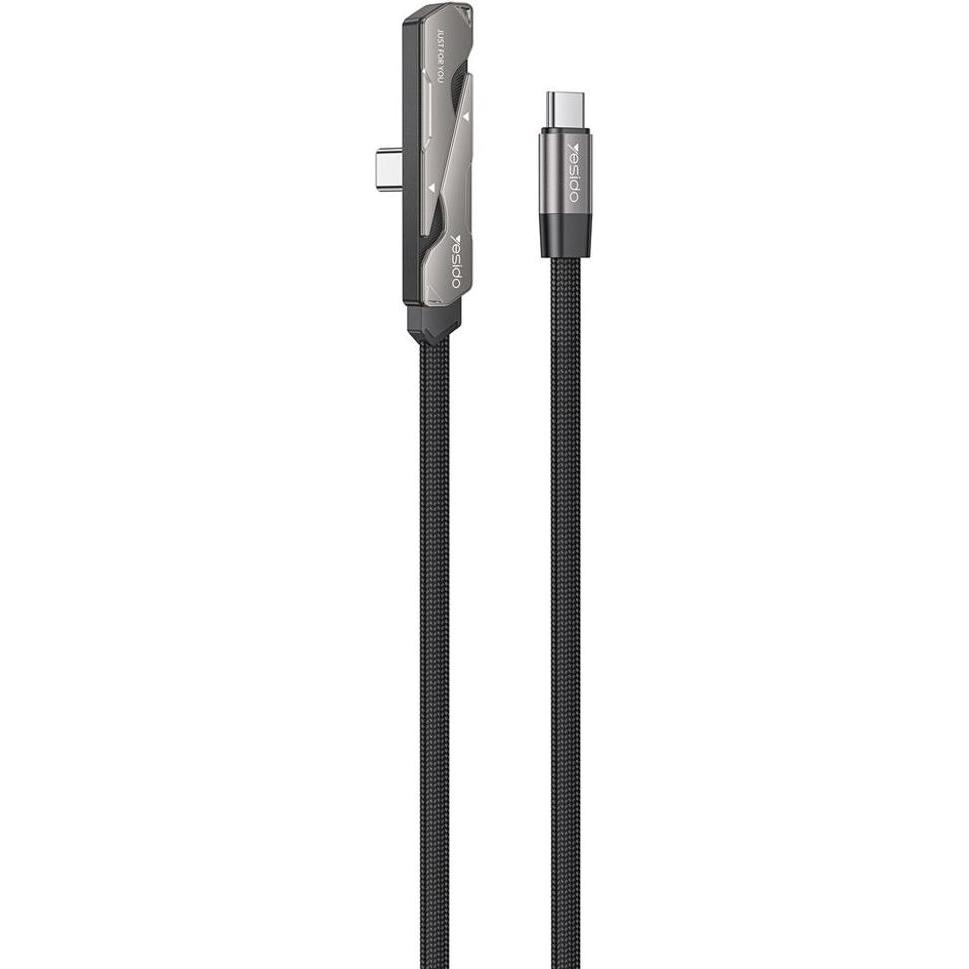 Yesido Yesido CA207 USB-C to USB-C charging cable with stand – Black, Cavo USB