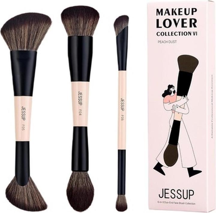 Jessup 6-in-3 Duo-End Face Brush Collection zestaw 3 pędzli do makijażu T508 (Foundation)