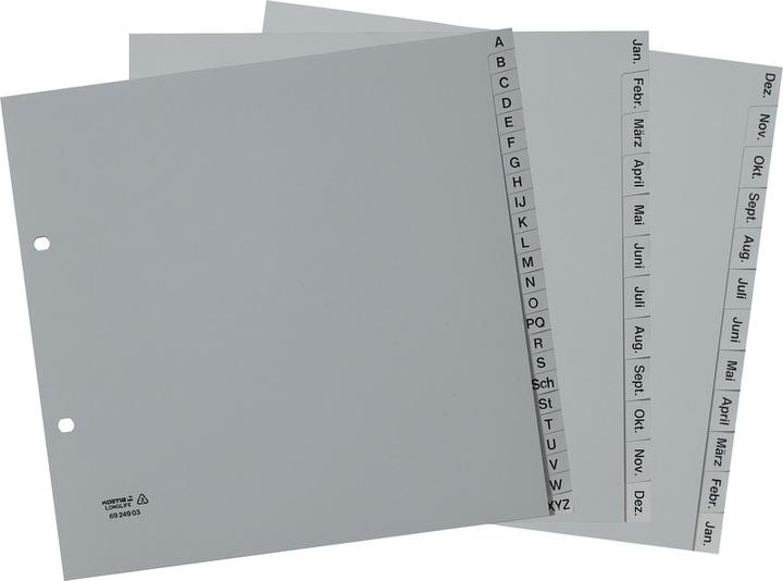Image du produit Kolma Intercalaire A4 partiellement couvrant Jan-Dec (fr) 12 pcs. gris