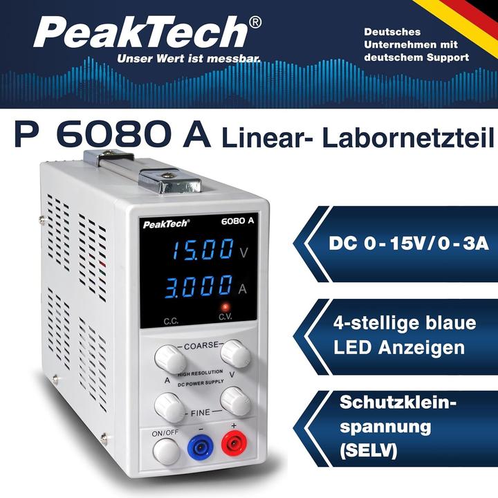 Actual product image Peaktech P 6080 A Linear laboratory power supply unit