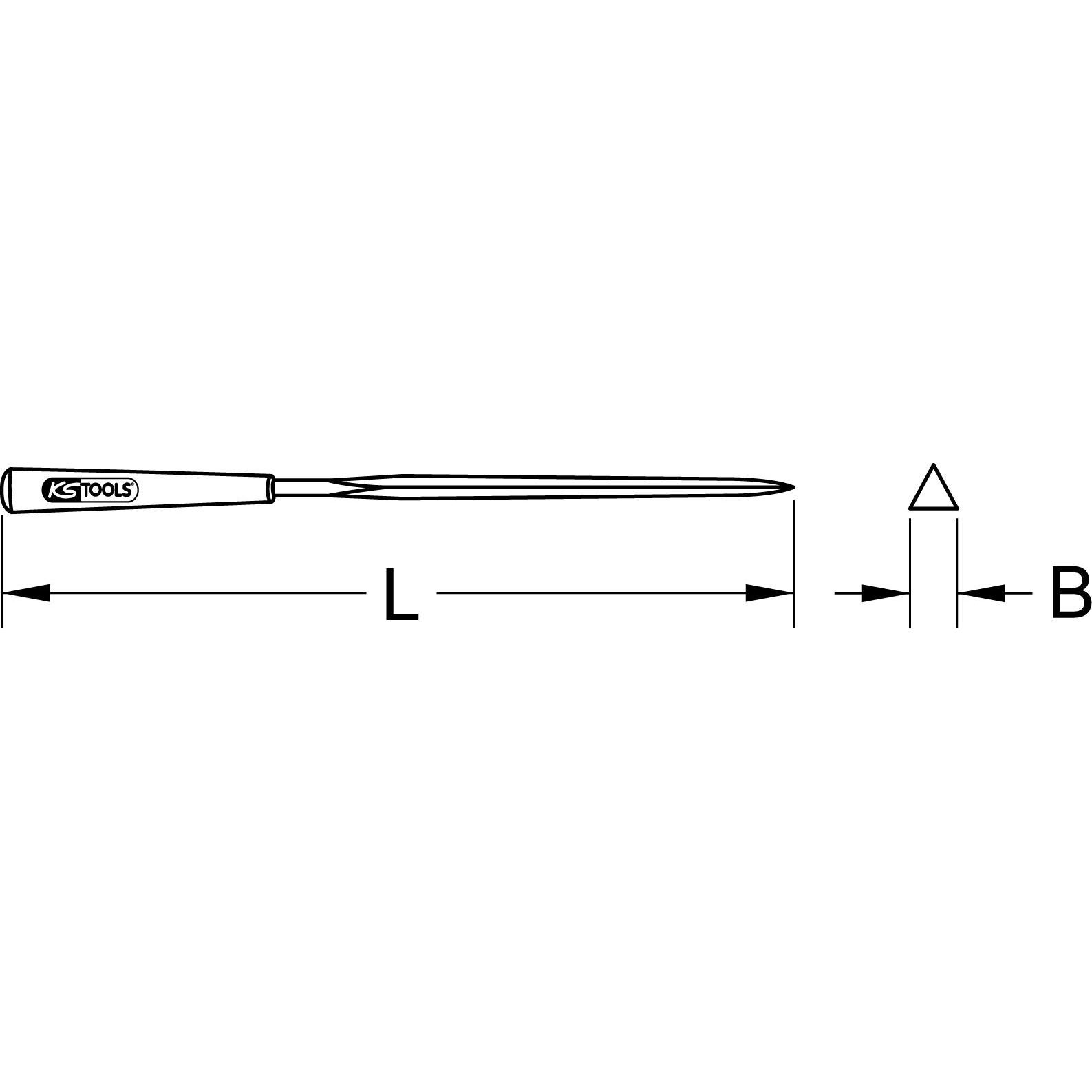 Thumbnail - KS Tools, Raspel + Feile, Dreikant-Nadelfeile extra schlank, 2mm (Hieb 3, 90 mm)