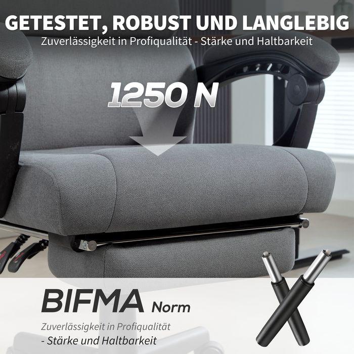 Produktbild Swisshandel24 Gepolsterter Bürostuhl mit Samt-Optik, höhenverstellbar, rollbar, Grau (43.50 - 53.50 cm)
