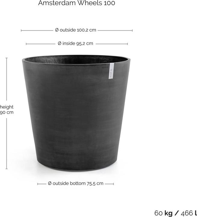 Produktbild Ecopots Amsterdam Wheels (100 cm)