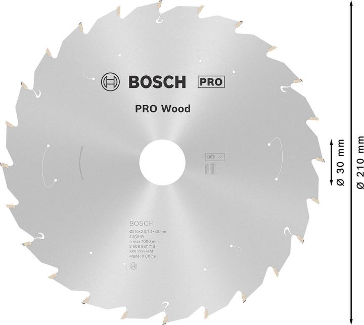 Image du produit Bosch Professional Zubehör Lame de scie circulaire PRO Wood cordless, 210 x 1,7 x 30 mm