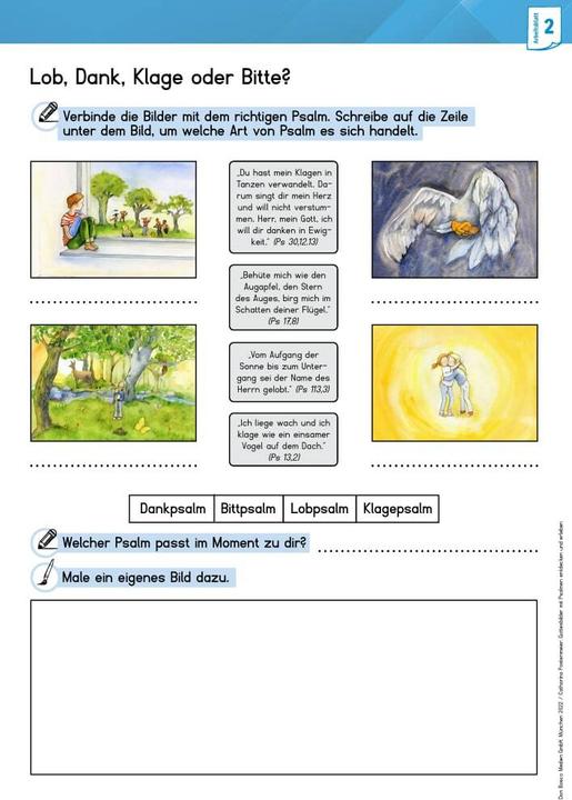 Actual product image Arbeitsmaterial Grundschule. Religionsunterricht. Gottesbilder mit Psalmen entdecken und erleben (German, Catharina Fastenmeier, Petra Lefin, 2022)