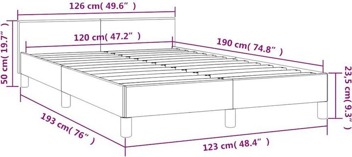 Actual product image vidaXL Bettgestell mit Kopfteil (120 x 190 cm)