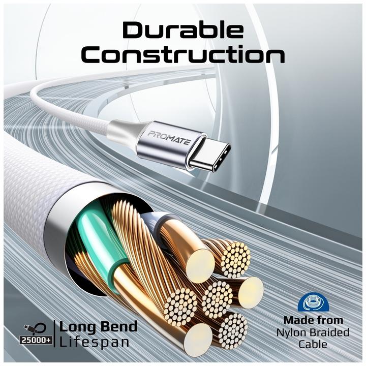 Produktbild ProMate PowerLink-CCi White Multikabel (1.20 m, USB 2.0, 60 W)