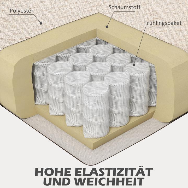 Produktbild Homcom 2 Sitzer Sofa Polyester, Mehrschichtplatte Beige (2-Sitzer)