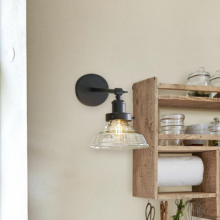Produktbild Loberon Wandlampe Manel schwarz/klar (E27)