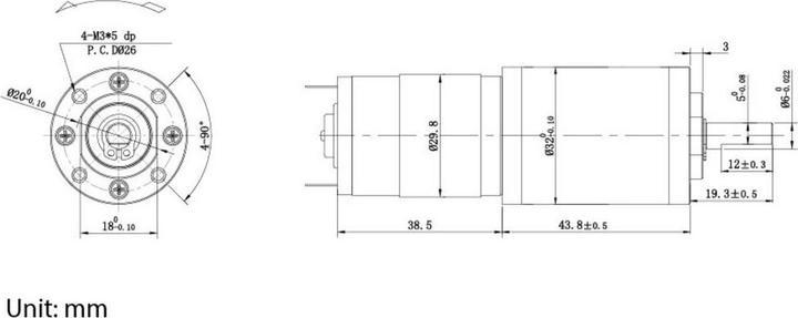 Productafbeelding Tru Components Gleichstrom-Getriebemotor TC-NPG240428 TC-13609516 24 V/DC 0.6 A