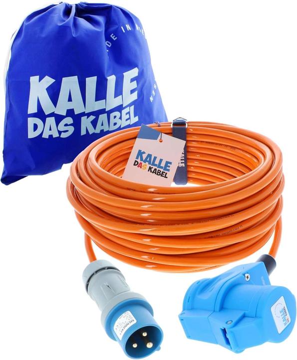Produktbild Kalle das Kabel Kalle Verlängerungskabel CEE 230V 16A Winkel Extreme Signal Orange IP44 (30 m)