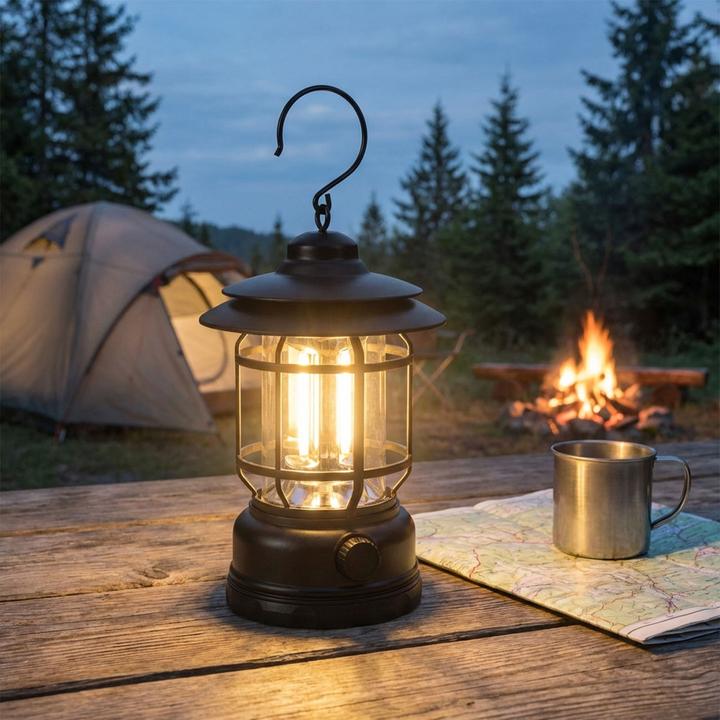 Actual product image Koopman Camping Lamp Usb Rechargeable Black