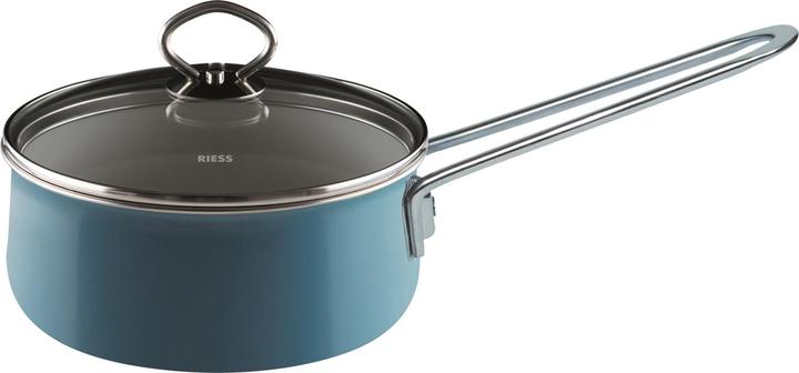 Casseruola Riess Smaltata Bianca Con Coperchio, 16 Cm, 1 Litro, Per Tutti I Piani Cottura, Incluso Induzione