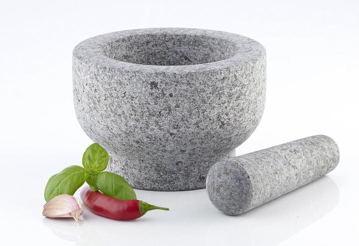 Actual product image Axentia Granite Mortar in Granite Colours with Pestle in Heavy Finish 15x11cm