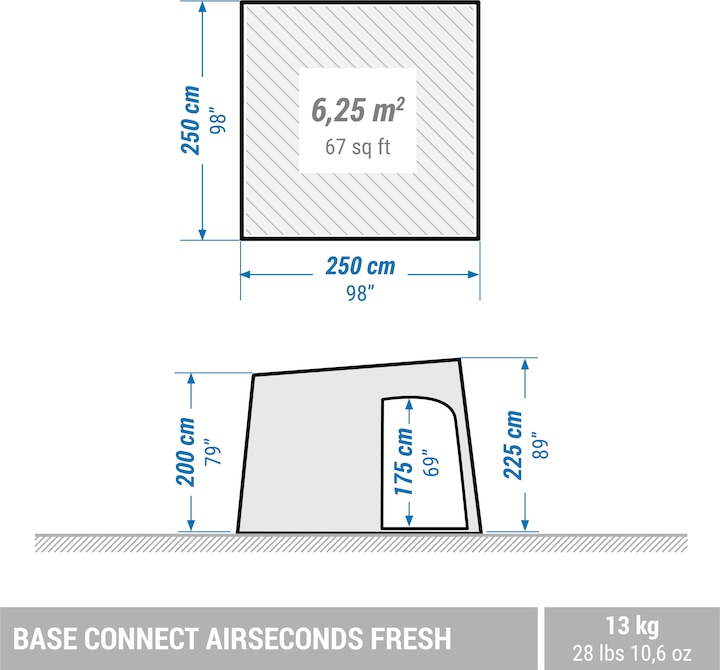Immagine prodotto Quechua Base Connect Airsecond Fresh (Tenda gonfiabile, 13.02 kg, 6 persone)