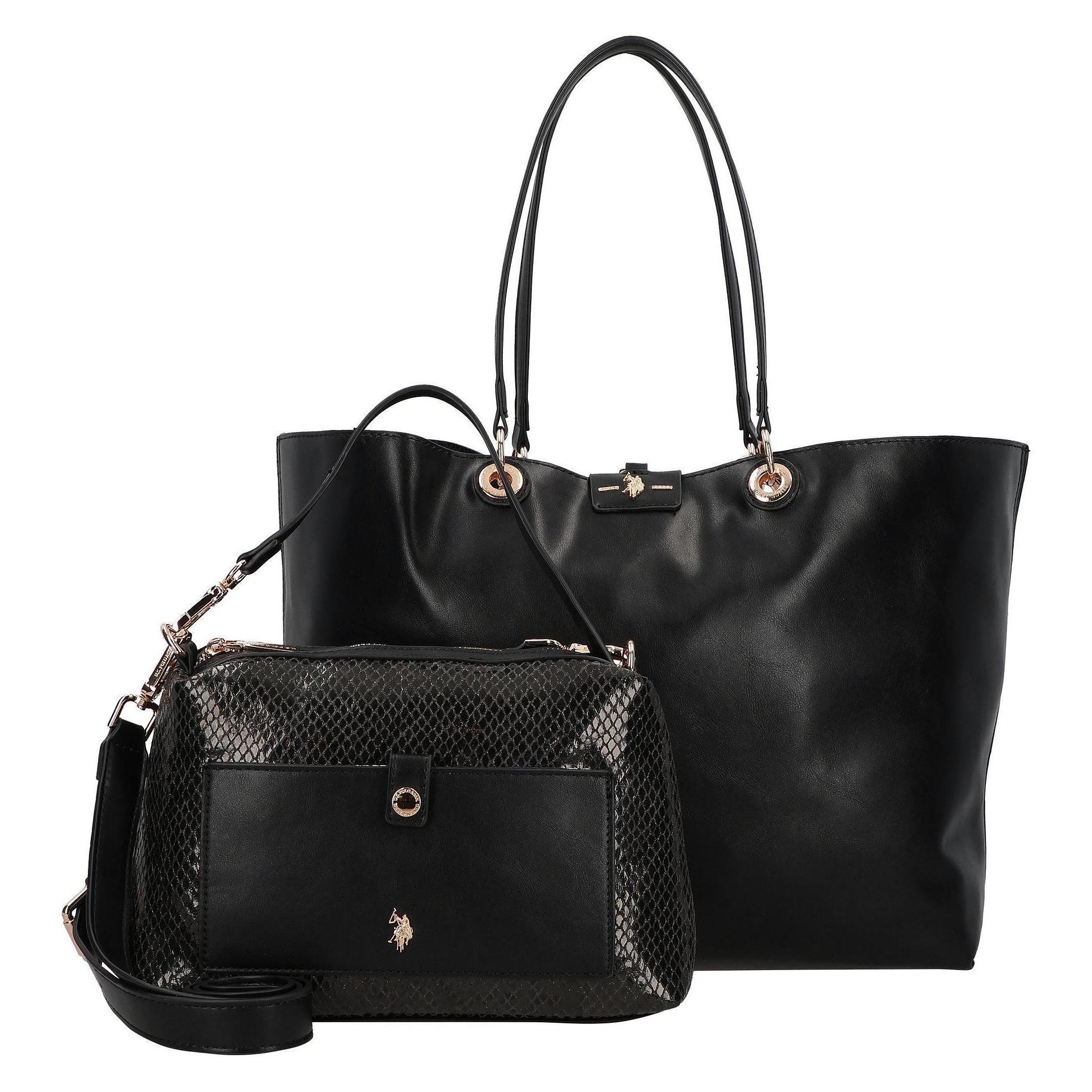 U.S. Polo, Damen, Tasche, Axtell Wende Shopper Tasche 35 Cm, Schwarz, (14 l)