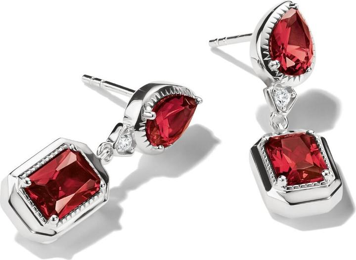 Immagine prodotto Thomas Sabo Ohrstecker Oktagon Granatrot Elyndra Silber (Argento 925)