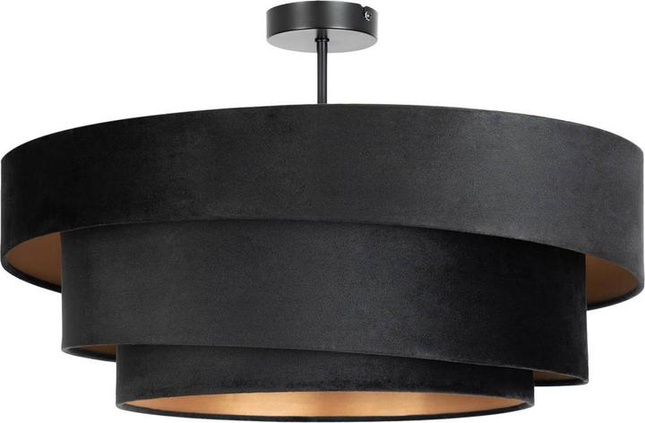 Produktbild Lindby Jusari Deckenlampe aus Textil, schwarz (E27)