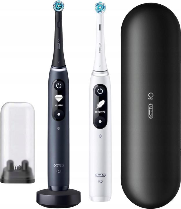 Actual product image Oral-B Electric Toothbrushes Series 7 Duo - Magnetic Black Onyx & Magnetic White Set (Oscillating toothbrush)