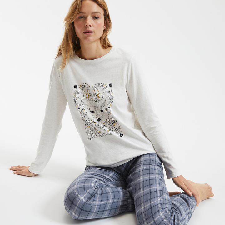 Produktbild So'home Pyjama mit bedrucktem Oberteil (44)