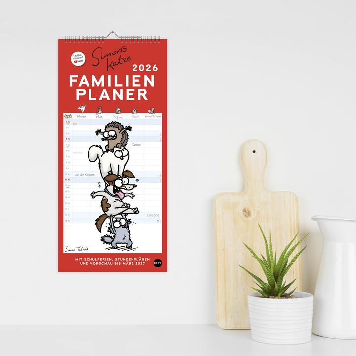 Produktbild Simons Katze Familienplaner 2026 (21 x 45 cm, Deutsch)