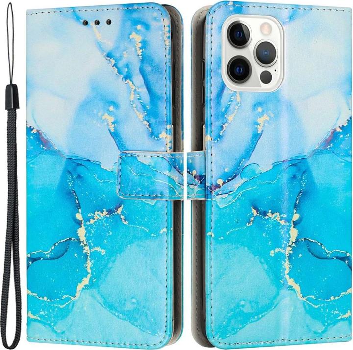 Immagine prodotto Art iPhone 14 Pro Max Custodia a libro con portacarte Marble Blue (Apple iPhone 14 Pro Max)