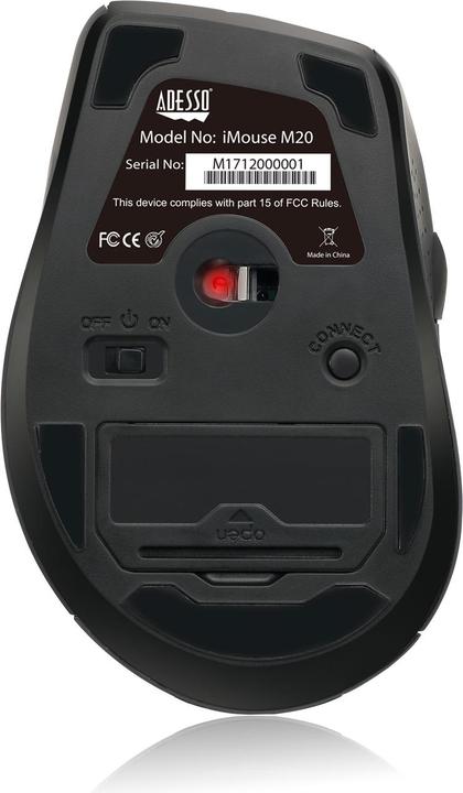 Actual product image Adesso Wireless Ergonomic Optical Mouse, iMouse M20R (Wireless)