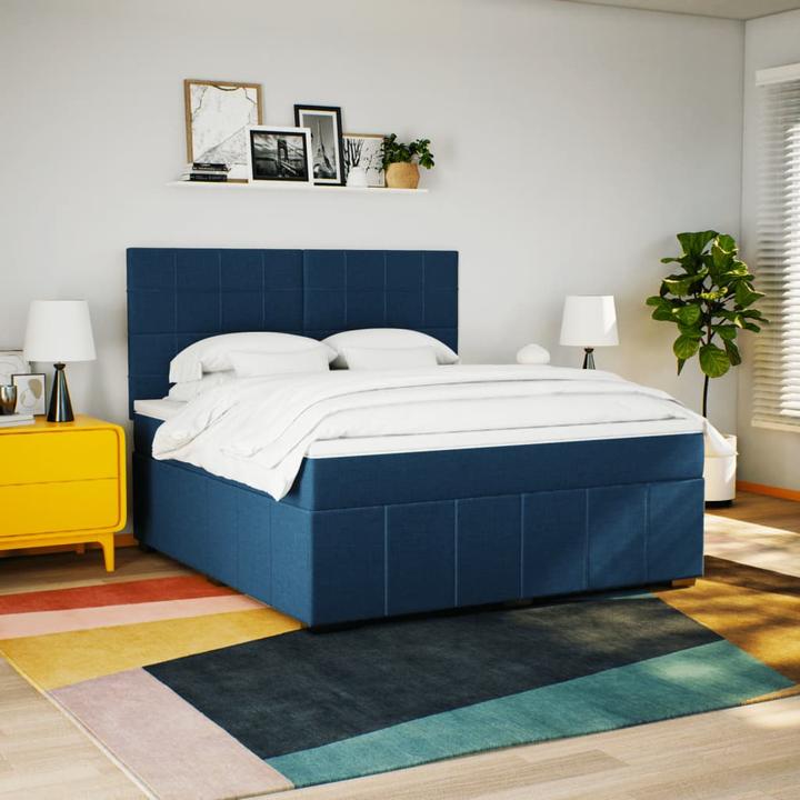 Actual product image vidaXL Boxspringbett mit Matratze Bett Doppelbett Polsterbett Blau 180x200cm (180 x 200 cm)