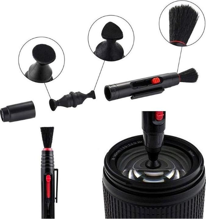 Immagine prodotto Hermex Kit di pulizia per fotocamere con set di 6 spazzole per pulire le lenti e rimuovere la polvere