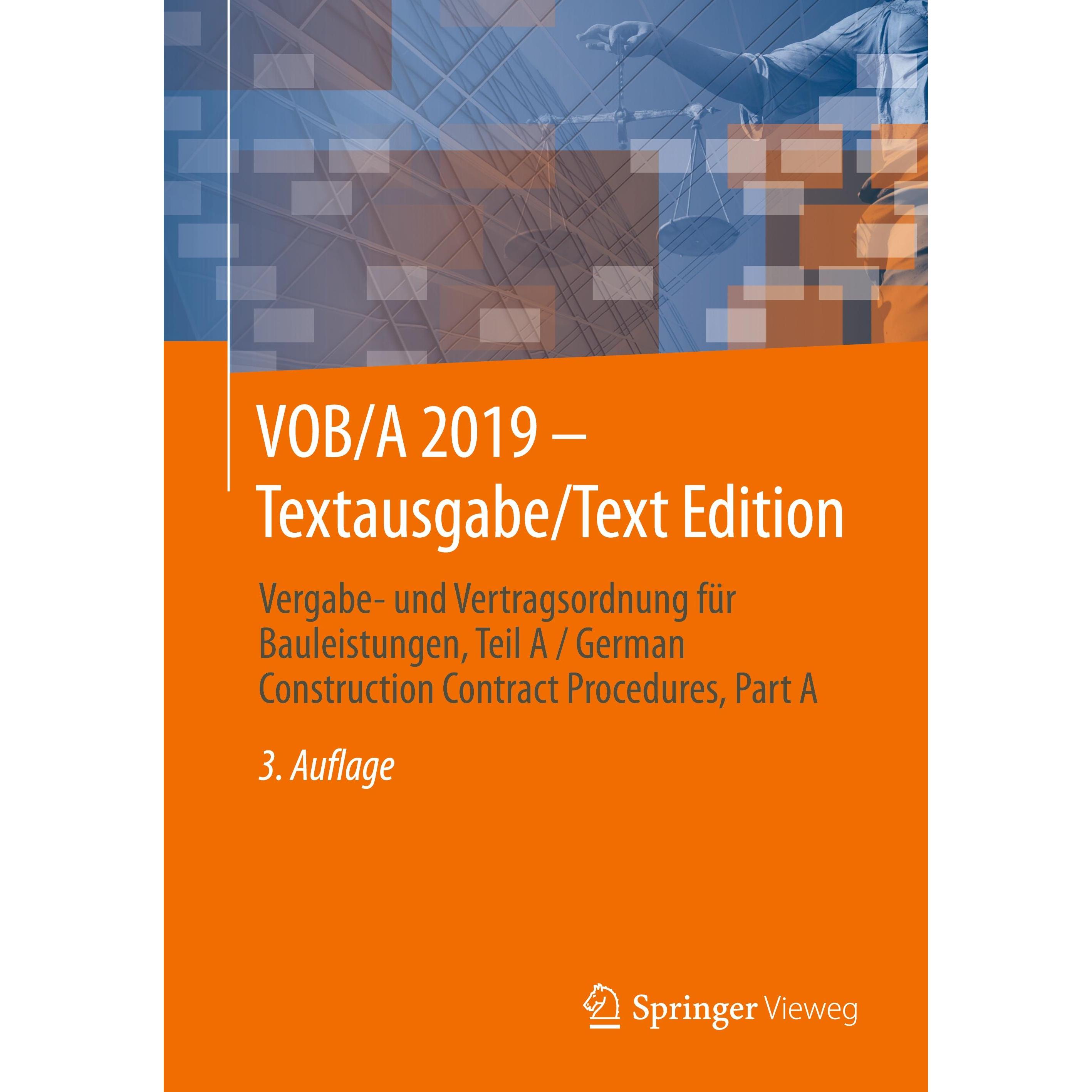 VOB/A 2019 - Textausgabe/Text Edition, Fachbücher von Springer Fachmedien Wiesbaden GmbH