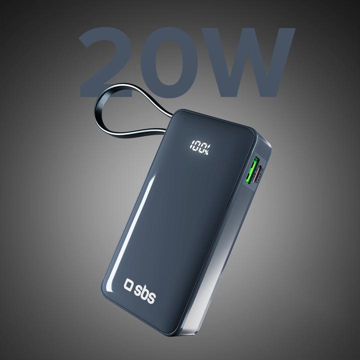 Immagine prodotto SBS TTBB10000LCDTCPD20B (10000 mAh, 20 W, 37 Wh)