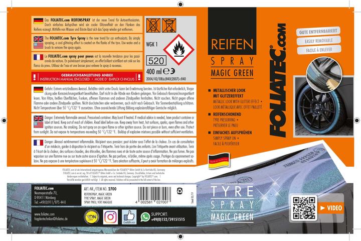 Immagine prodotto Foliatec Spray per pneumatici